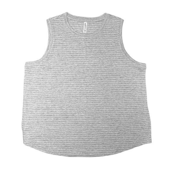 Athleta Breezy Striped Tank Lightweight Sleeveless Top Heathered Gray Size 2X - Picture 4 of 8